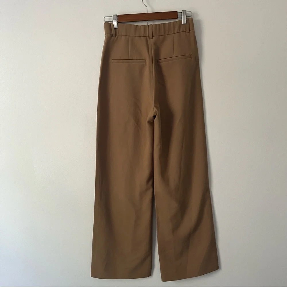 Abercrombie & Fitch Sloane Tailored Fit Pants Camel Brown Pintuck Trouser 26 - Picture 6 of 12